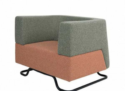 Moderner Einsitzer Grüner Sessel Polstersessel Büroeinrichtung Möbel